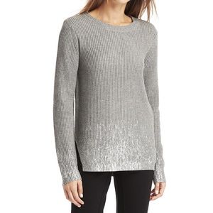 Kenneth Cole NY Gray Foiled Rib Hallie Sweater